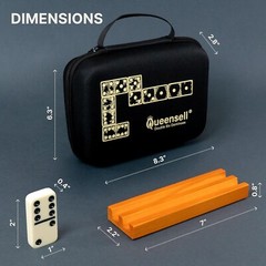 Compact Double 6 Dominoes Set with Travel Case & Domino Racks for Easy Gameplay