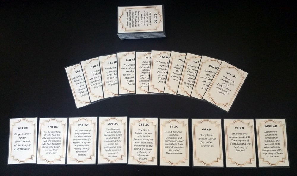 Timeline Bible Events – Board Game Handmade 160 cards 3.25″ x 2.00″ 