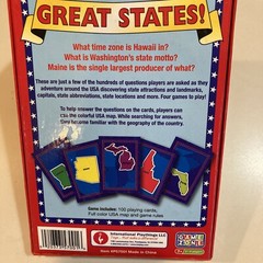 Game Zone Great States Card Game, with Map