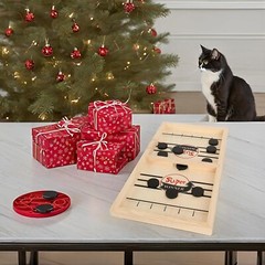 Fast Sling Puck Game Wooden Hockey Table Game Foosball Winner Board Game, Gift.