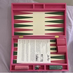 Lilly Pulitzer Backgammon Board Game Set, Portable Pink Floral Case