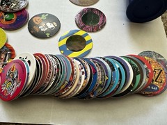 Vintage POG Pogs and Slammers HUGE LOT Plastic Slammers with Various POG Caps
