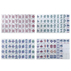 160 American Mahjong Tiles 3-Layer Acrylic Blue Butterfly Pattern Engraved Set