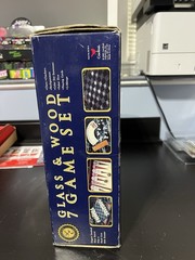 Cardinal Glass & Wood 7 Game Set Smoked Glass Board Wood Case Felt Drawer