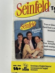 Seinfeld Show Trivia Game with 53 Cards TV Spin Masters Warner Bros 2 Players