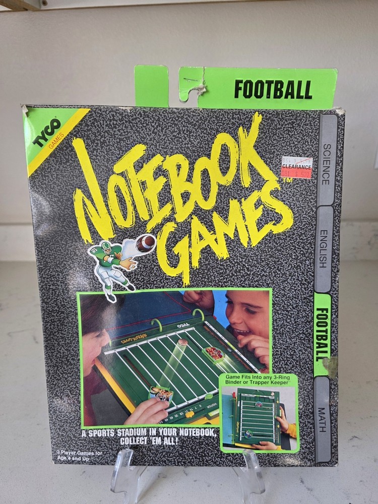 RARE NOS Vintage Tyco Notebook Games Football A Sport Stadium in Your Notebook