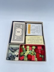 Vintage 1935 Monopoly Parts Set Metal Tokens Wood Houses NO BOARD Parker Bros