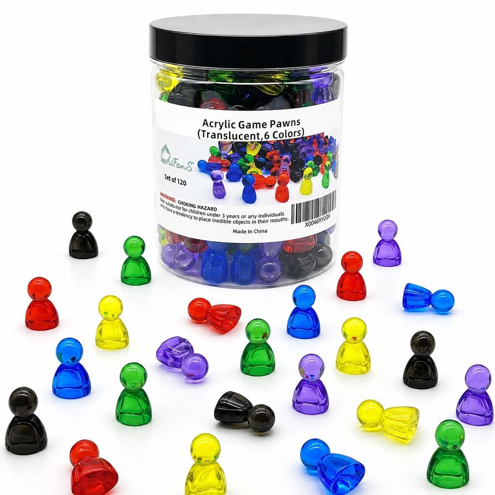 Game Pawns,120 Pieces,6 Colors,Translucent Game Pieces