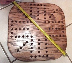 18 ” WALNUT STAINED WOODEN OAK AGGRAVATION MARBLE GAME BOARD 2 TO 4-PLAYER NEW