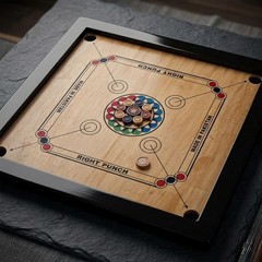 High-Quality Wooden Carrom Board with Polished Frame | Smooth Play Surface 27″