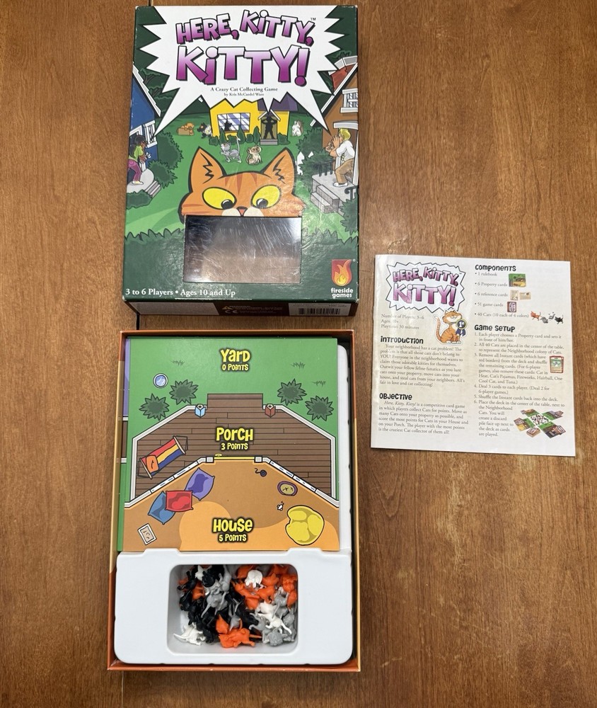 Here Kitty Kitty Board Game Fireside Games 3 to 6 players Ages 10+ Complete