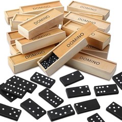 80 Pack Mini Dominoes Set – Double 6 Wooden Tiles for Kids & Adults, Travel Game