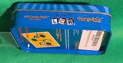 Left Center Right Dice Game Blue LCR Tin Box Family Strategy Easy NEW AND SEALED