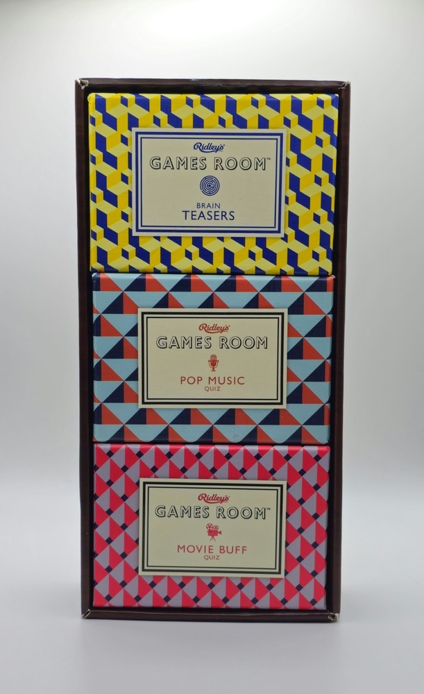 RIDLEY’S Set/3 GAMES ROOM Trivia Cards MOVIES MUSIC BRAIN TEASERS