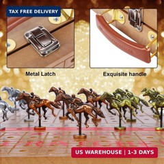 Glintoper Large 21″ Horse Racing Game, Horse Race Board Games with 11 Luxury Met
