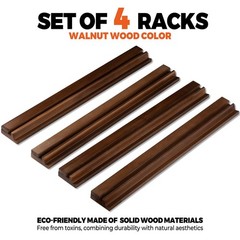 4pcs Walnut Wood Mahjong Racks with Pushers