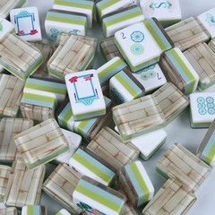NEW! Vibrant Bamboo Grain Acrylic 4-Layer American Mahjong Tile Set 160 Tiles