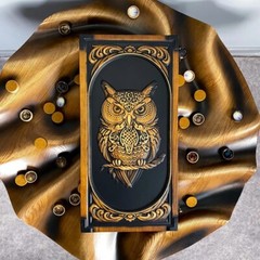 LUXURY Wooden BACKGAMMON Set Handcrafted Game New Board 48cm (19″), Carved, OWL