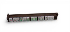 American Mahjong Rack Set of 4 Dark Walnut Acrylic 18.5 Inch with Pushers