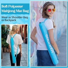 35 Inch Long Mahjong Mat Bag Cute Double Strapped Soft Polyester Drawstring M…