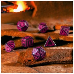 Dice Set – Runic Shimmering – Black/Magenta