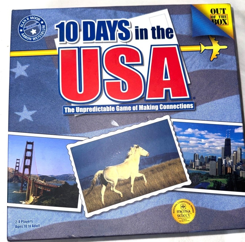 10 Days In The USA Travel Strategy Board Game Complete 2-4 Players complete