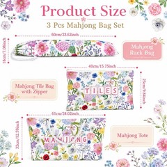 3 Pcs Empty Mahjong Bag Set for Tiles and Racks American Mahjong Case Travel …