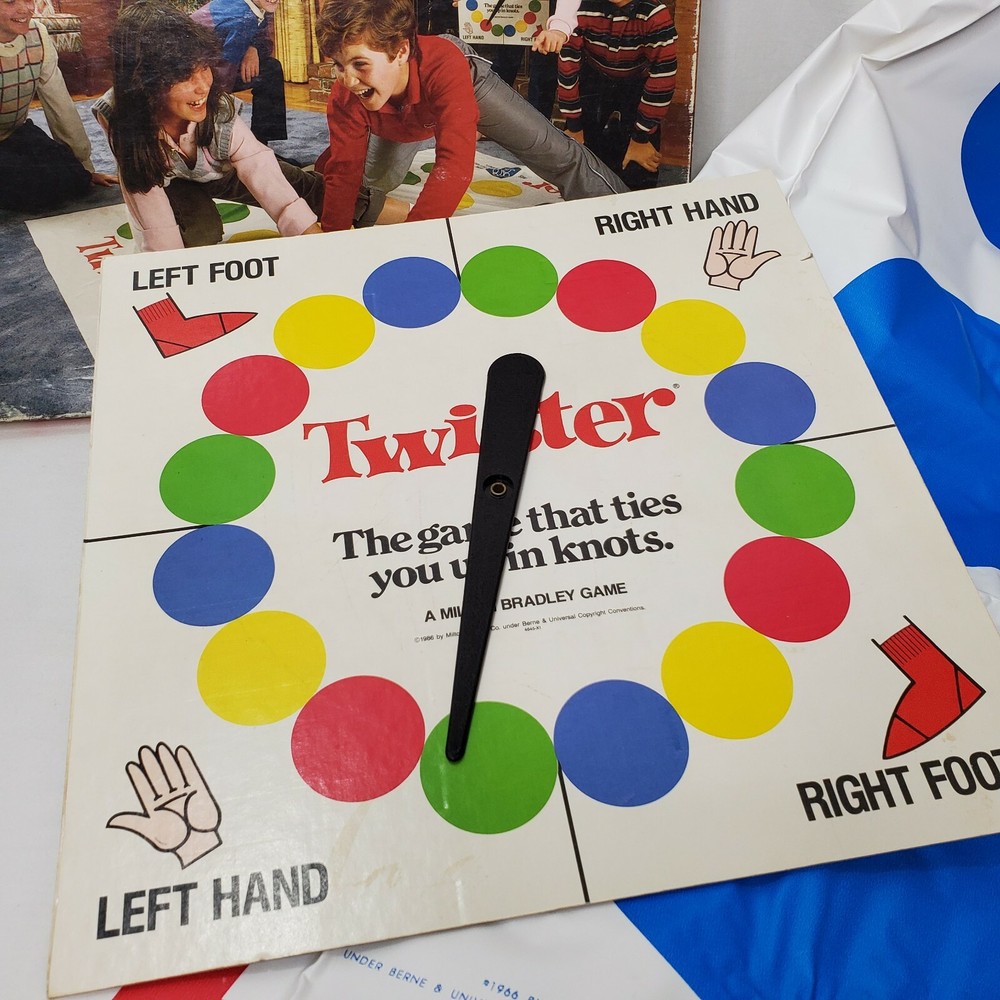 Vintage 1986 Twister Board Game Milton Bradley 80s Party Decor Game Night USA