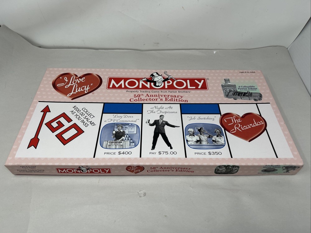 Hasbro Monopoly I Love Lucy 50th Anniversary Board Game 2001 Edition Complete