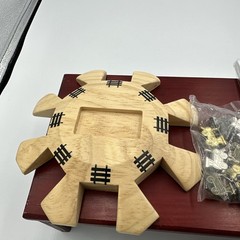 Yellow Mountain Imports Mexican Train Accessory Set –Wooden Hub & 8 Metal Trains