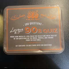 100 Questions LOVING the 90s QUIZ & Sport Quiz Card Games in TIN Boxes (#69)