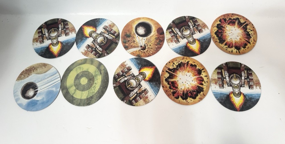 1992 Battle Masters Board Game Replacement Lot Of 10 Mighty Cannon Tiles Parts