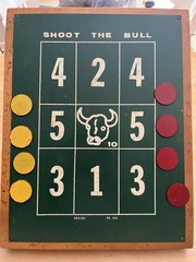 Vintage Drueke Shoot The Bull Game No 403 Wood Tabletop Target 1950s