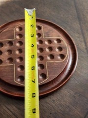 Vintage Wood Solitaire Board Unique Brainvita Game 8″ Made In India