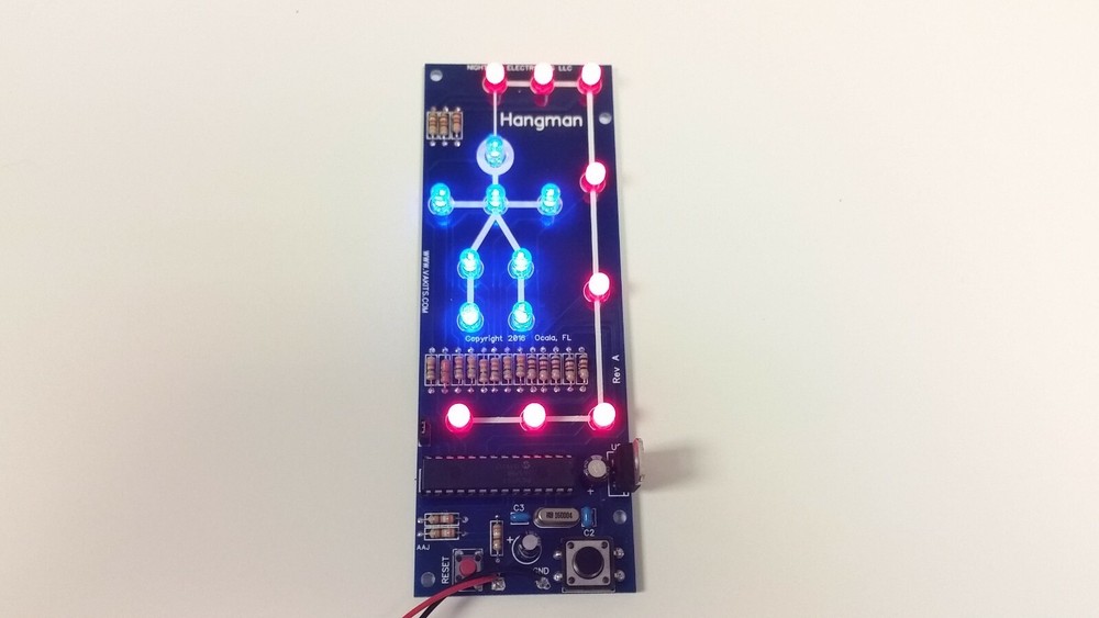 LED Hangman Word-Game Kit. Pre Assembled