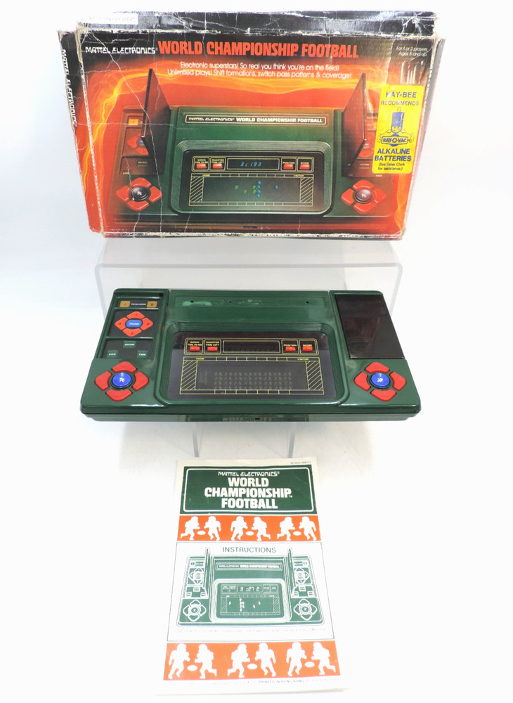 Vintage 1980 Mattel Elect World Championship Football +Box & Manual / For Repair
