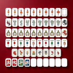 New High-end The Wealth of Fire American Mahjong Tiles Set Red Color,160 Tiles