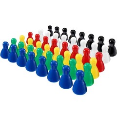 48 Pcs Board Game Pieces Bulk Multicolor Plastic Pawns 1 Inch Chess Tabletop Mar