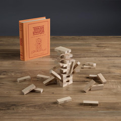Vintage Jenga Bookshelf Edition: Classic Stacking Game for All Ages