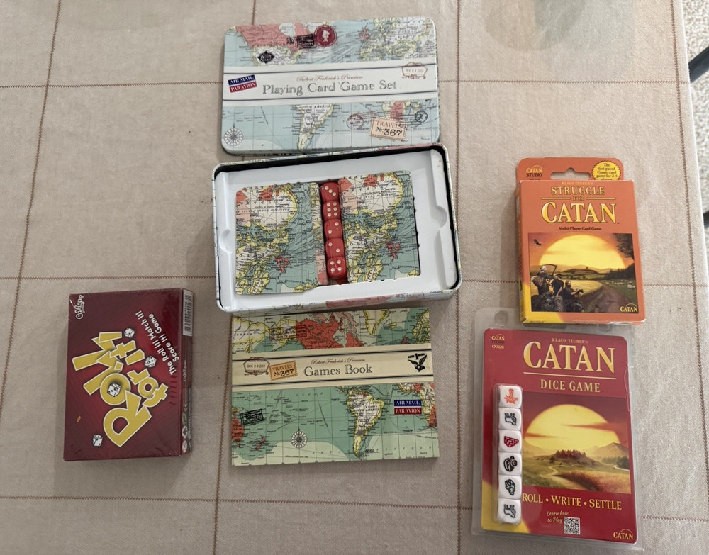 Games Collection Catan Cards, Catan Dice, Roll for it, Multiple Map Dice/Cards