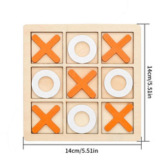 Wooden Tic Tac Toe Game Classical Kids Educational Puzzle Travel Board Toy Set
