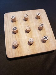 Handmade Wooden Tic-Tac-Toe 5.5″ x 5.5″ Board Game Game For Kids Of All Ages