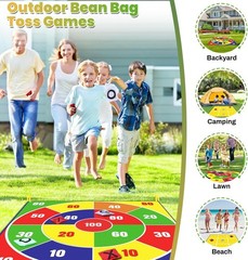 Giant 4.5ft Outdoor Tic Tac Toe & Bean Bag Toss Game Set for Kids Adults