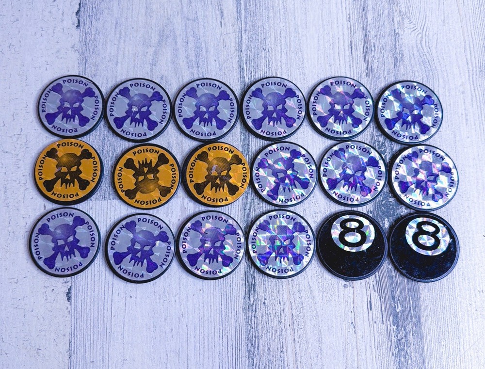 Vintage Lot Of 90’s Pogs Slammer 8 Ball Poison Various Colors 18 Total