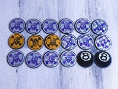 Vintage Lot Of 90’s Pogs Slammer 8 Ball Poison Various Colors 18 Total