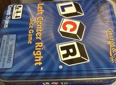 LCR® Left Center Right™ Dice Game – Blue Tin
