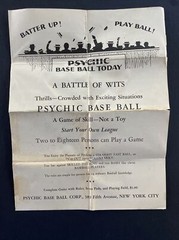 Rare 1920s Psychic Baseball Game Pre-War Card/Board Game Complete w/Box & Rules