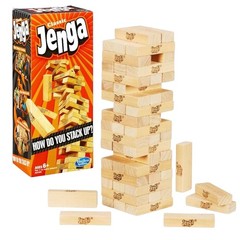 Hasbro Jenga Classic Block Stacking Game 1 or More Players 54 Wood Blocks NEW