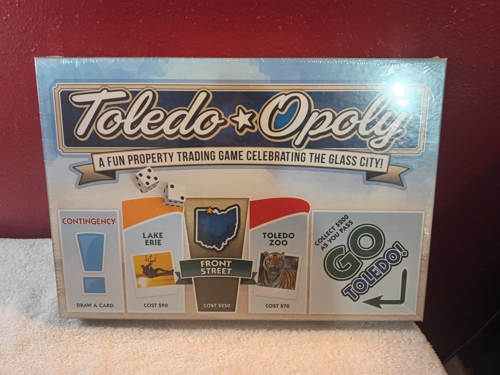 Toledo-opoly Board Game Glass City Toledo Ohio Monopoly BNIB Sealed – RARE OOP