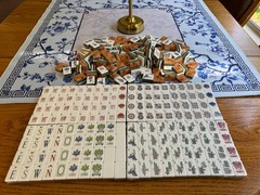mahjong tile set american new wood grain brown